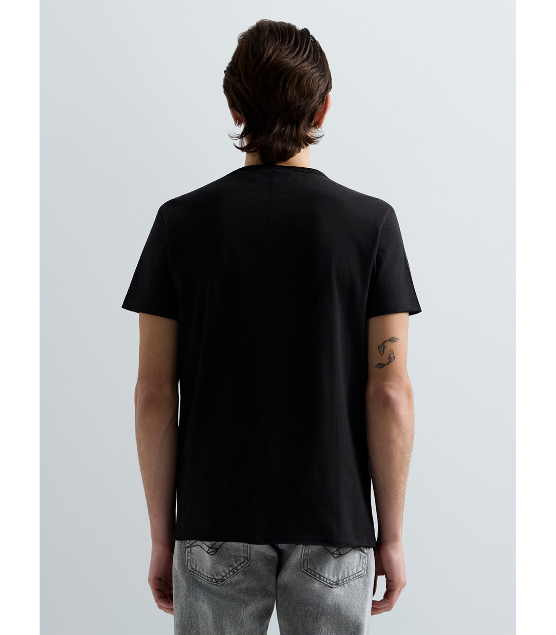 コットンジャージークルーネックTシャツ 詳細画像 ブラック 3